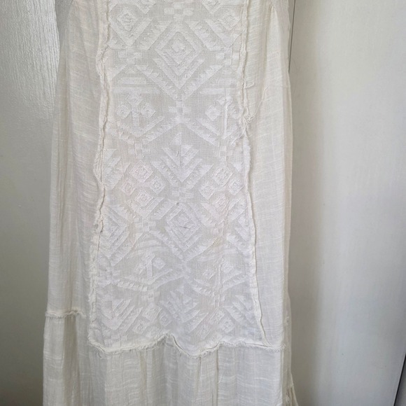 Z&L Made With Love Med White Cotton gauze Tassel Maxi Dress Boho Peasant Indie - Picture 3 of 13
